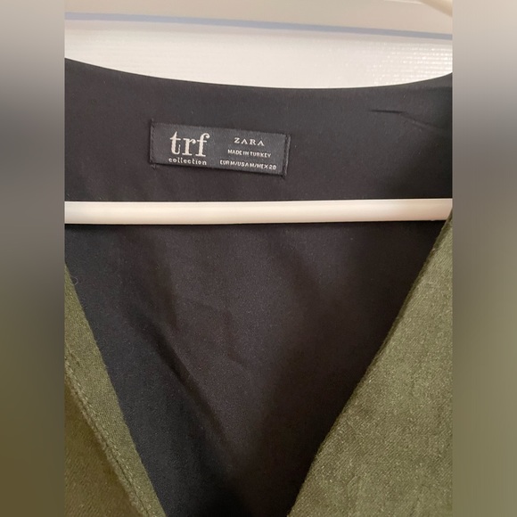 Zara Trf dark green mini button up dress - Picture 4 of 5